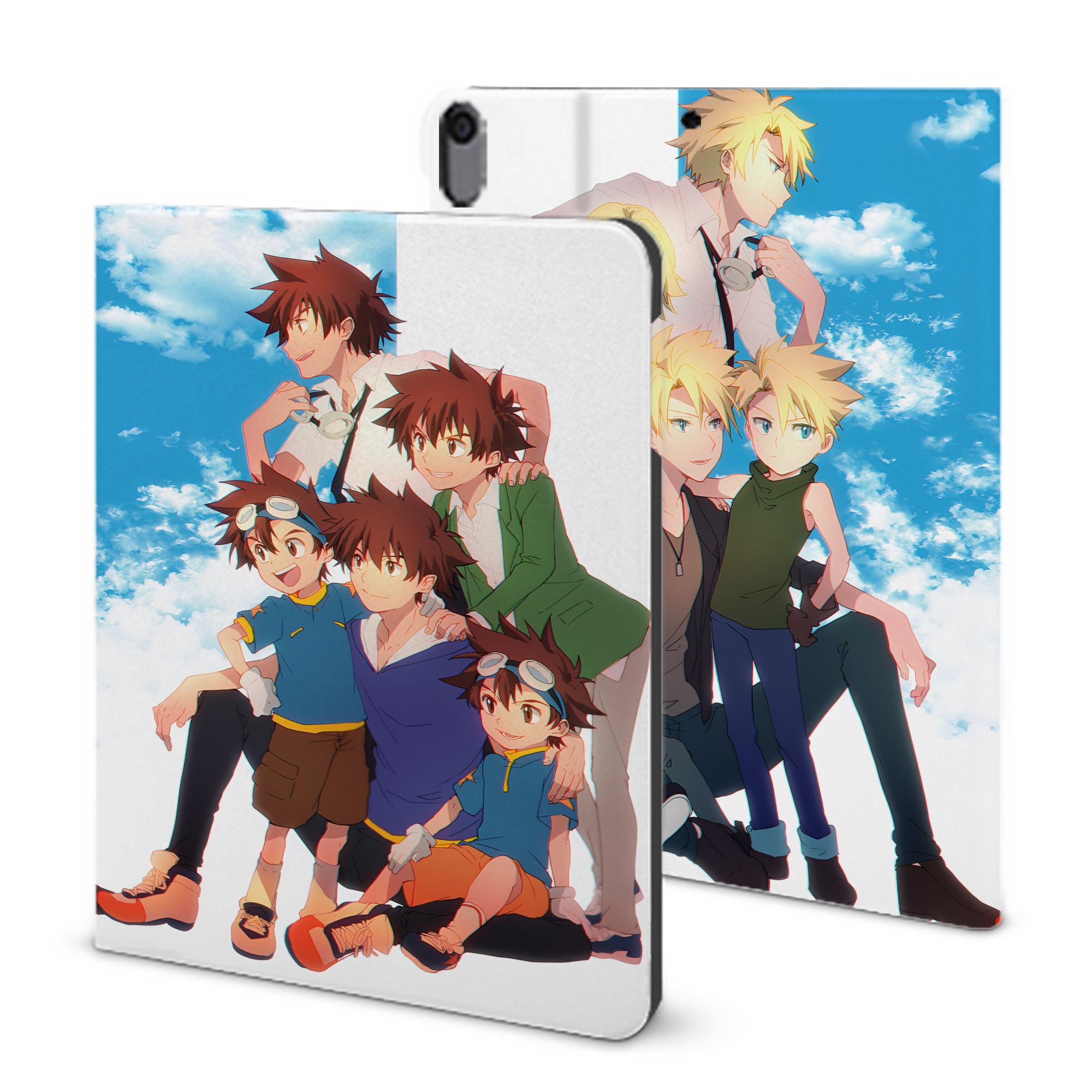 （画像用） Digimon デジタルモンスター/デジモン IPad ケース ブック型 PUレザー TPU 耐衝撃 軽量 薄型 ペン収納なし 全面保護 IPad 各モデル対応